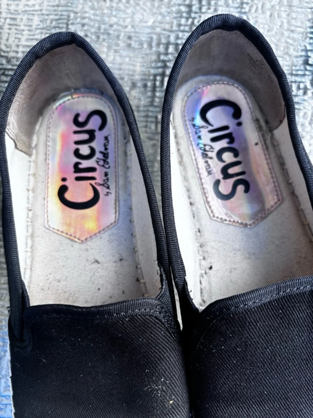 Women’s circus by Sam Edelman black espadrilles slip on platform shoes 8.5 - Picture 5 of 7